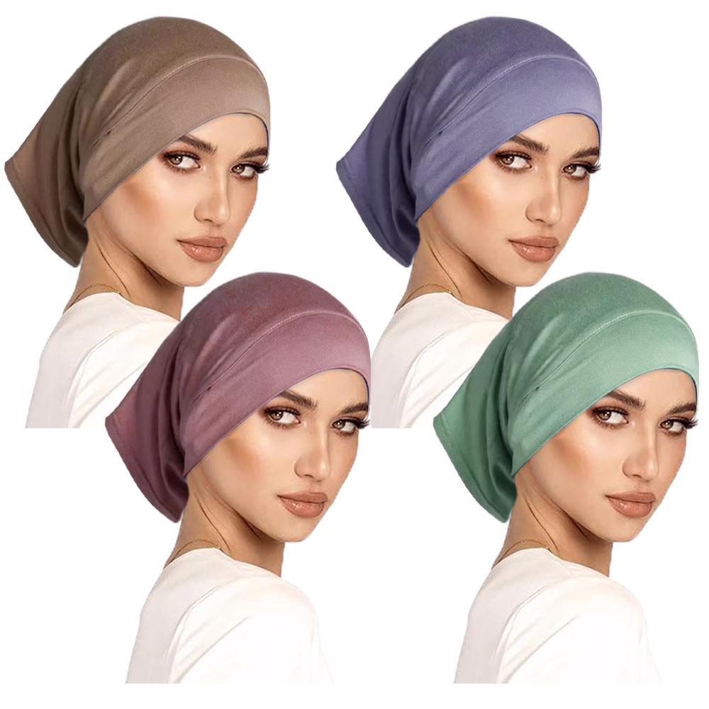 Modal Solid Color Women's High-Elasticity Mercerized Cotton Malaysian Tube Beanie Arabic Snood