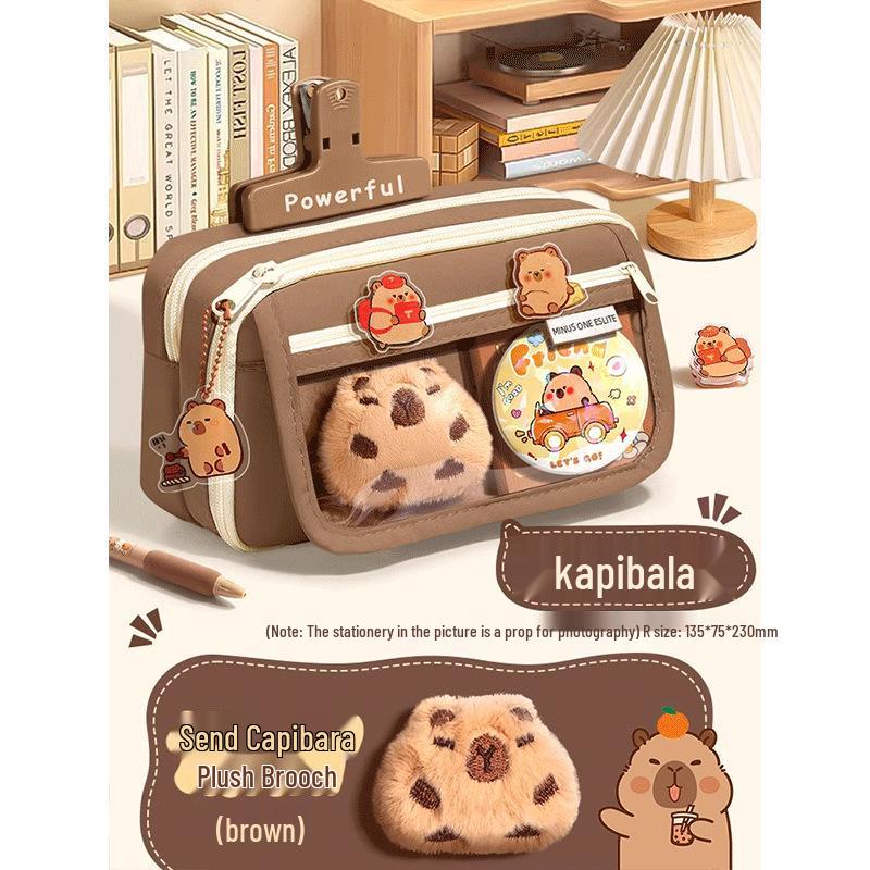 Capybara Girls Pencil Case 2025 - Large Capacity, Multi-functional, High-Style Stationery Organizer