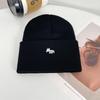 Embroidered butterfly knitted hat women's warm cold hat big head circumference ear protection pullover hat versatile bag head wool hat
