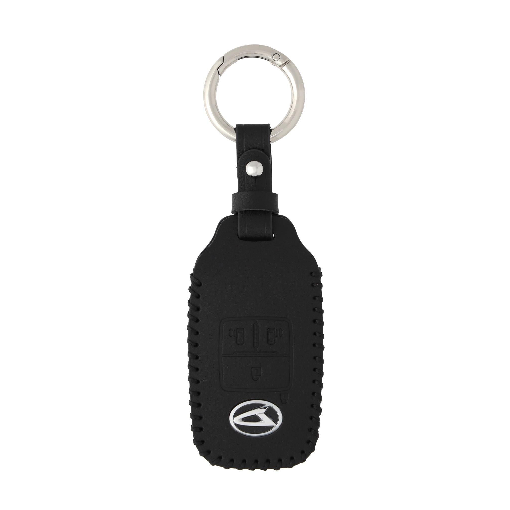 

Кожаный чехол для ключа Daihatsu Move Canvas, натуральная кожа, Toyota Roomy Tanto Custom Thor Atrai, чехол для ключа, кнопки Aohroar, тип карабина (4 (Черный, А))