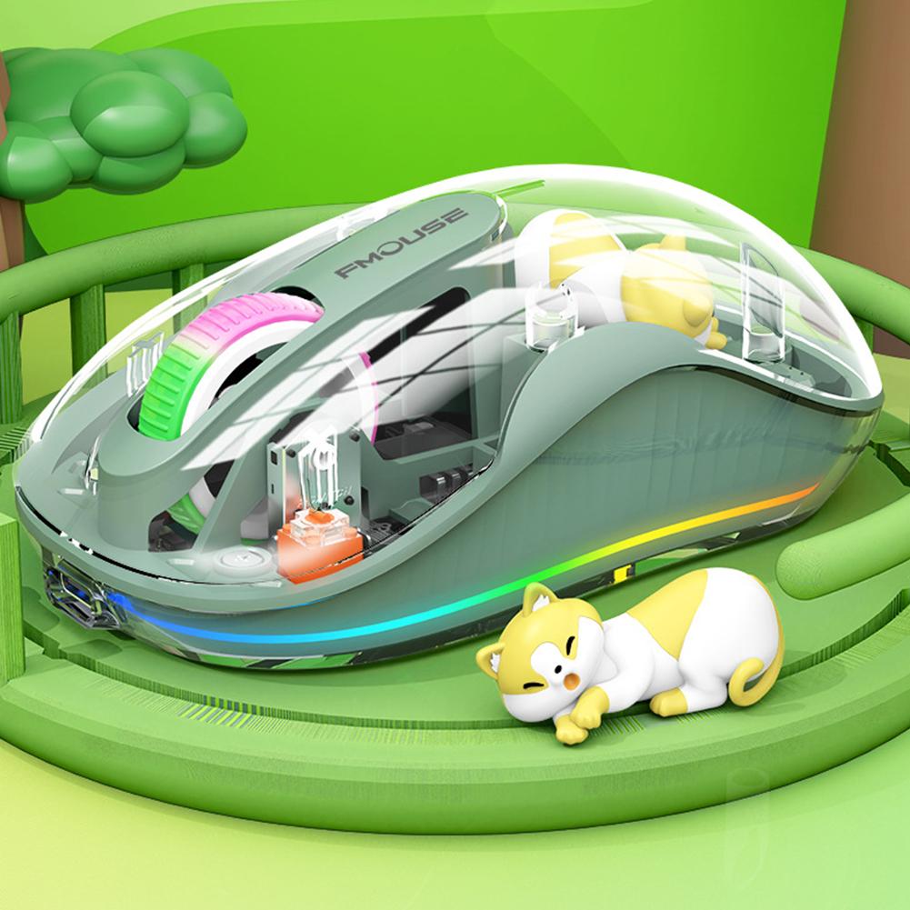 Hochwertige, wiederaufladbare Maus mit niedlicher Puppe, 3 Modi, kabellose Maus mit Akkuanzeige für Tablets, Laptops, iPads – das perfekte Geschenk für Kinder!