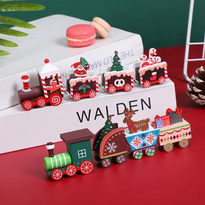 Wooden Train Christmas Ornaments Toys for Kids Merry Christmas Party Table Decoration Xmas Gift Noel Natal Navidad New Year 2025