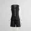 V-neck Sleeveless Vest Shorts Set V-neck Sleeveless Vest Leisure Shorts Set