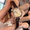 Vintage Women Watch Small Square Dial Thin Leather Strap Ladies Wristwatch Elegant Quartz Female Watches Casual Reloj Mujer