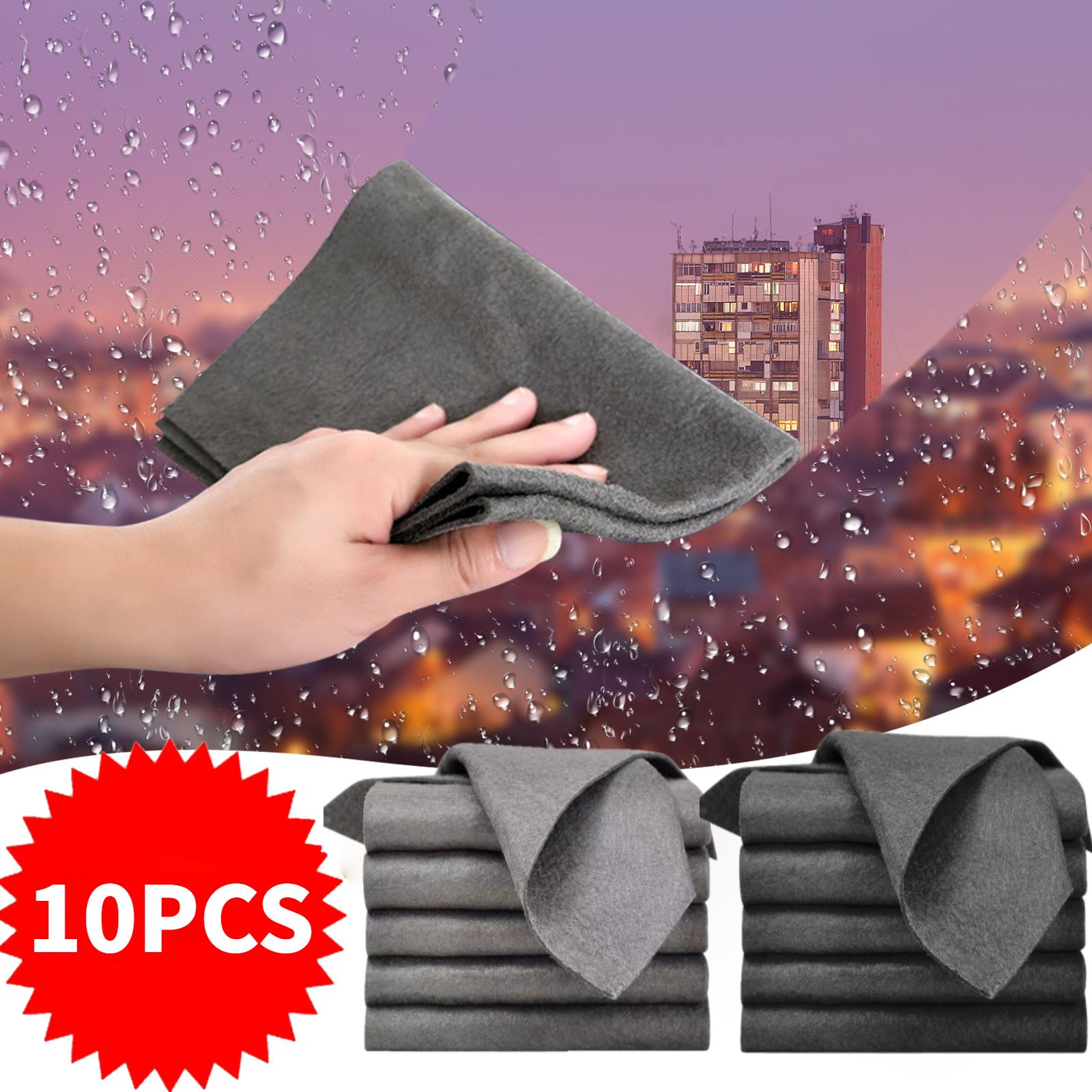 

10 шт., волшебная ткань для протирания стекла, без полос, толстая волшебная ткань для чистки, многоразовые салфетки из микрофибры для окон, стеклянное полотенце, кухня