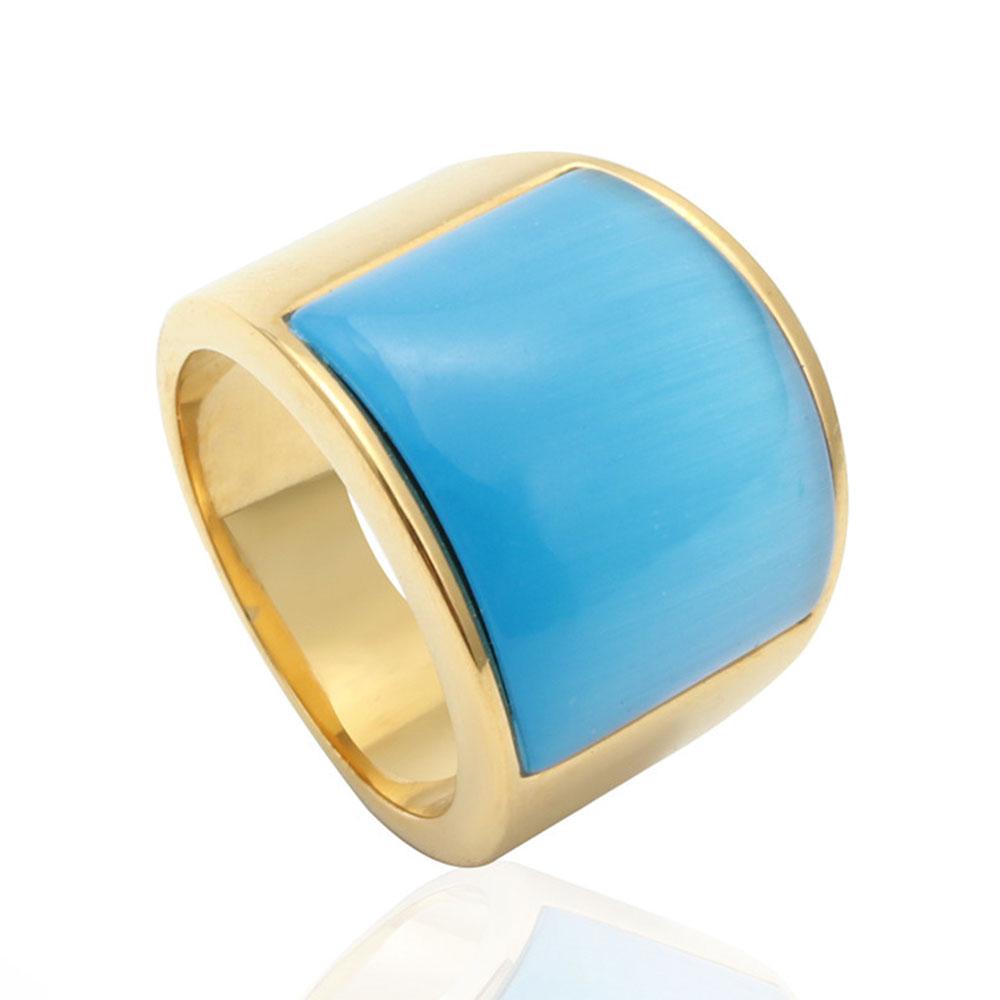 

European and American Retro Stainless Steel Men s Cat s Eye Stone Large Titanium Steel Single Index Finger Ring 7