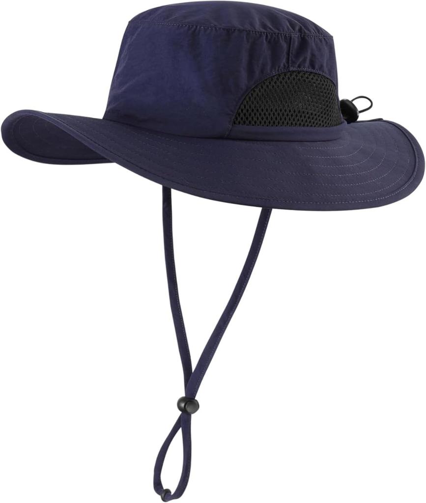 Wide Brim Safari Hat for Toddlers and Sun UV Hat for Kindergarten and for Boys and Navy Blue [Connectyle] Kids, Hat, Mesh, Protection, School, Girls,