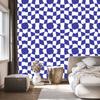 Wallpaper Casual Checkerboard Blue, White and Light Gray 50x1000