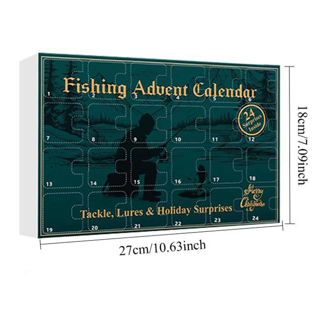 Fishing Countdown Calendar 24-Day Fishing Bait Christmas Advent Fish Lure Calendar For Boys Boyfriend Husband Father Fisherman