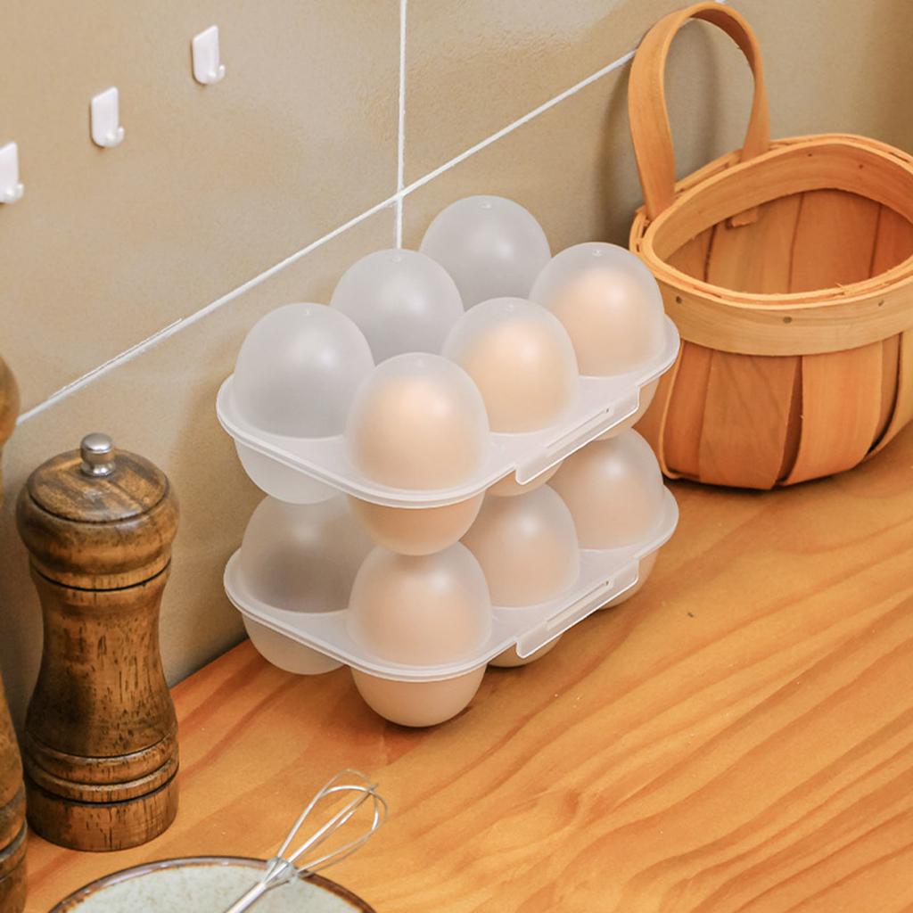 Dustproof 6Grid Eggs Boxes with Lid Keep Your Eggs Freshes Clean Eggs Storage Container Transparent Eggs Holder Home Use