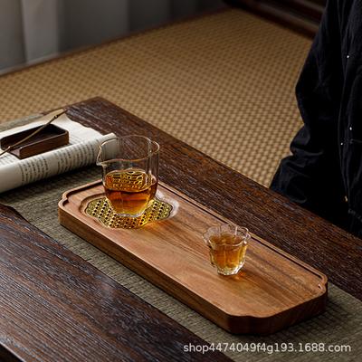 Whole Walnut Drain Type Tea Tray, Su Window, Small Dry Bubble Table, Japanese Style, Simple, Modern, Outdoor
