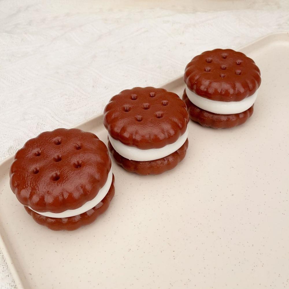 Artificial Chocolate Sandwich Cookies Taba Squishy Fidget Toy - Slow Rebound Stress Relief Toy for Kids, Adults Squeeze Gift
