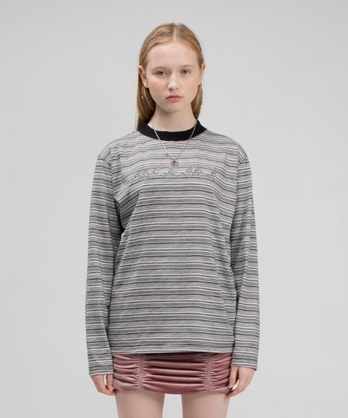 Fake Mama Striped Logo T-Shirt [Black] Sable