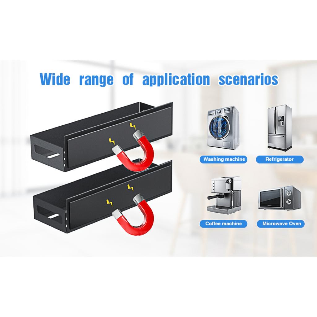 2pcs Magnetic Refrigerator Storage Rack - Non Drilling Side Storage Rack Suitable for Kitchens, Microwaves, and Washing Machines