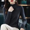 Damski sweter z długim rękawem, dzianinowa warstwa bazowa, golf, pulower, styl koreański, krótki sweter, jesień zima