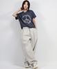 Deumakeu Grunge Washing Side One Tuck Curved Wide Pants Gray