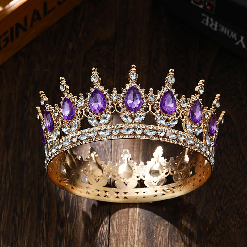 Barocklegierung Tropfenkrone Tiara Braut Hochzeit Fotografie Zubehör Vollkreis Erwachsene Zeremonie Tiara