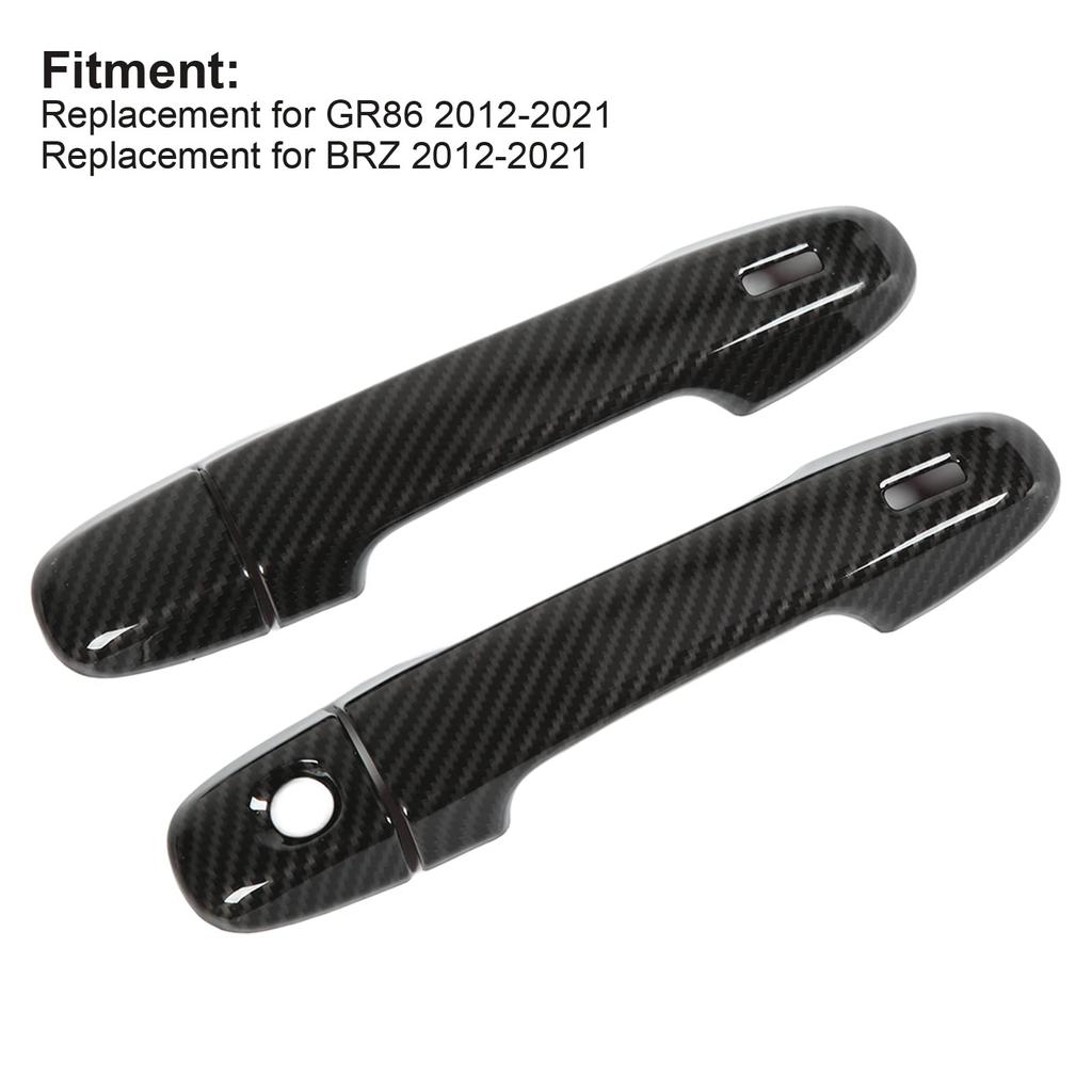 Otros Accesorios 4 piezas/juego Cubierta de Manija de Puerta Exterior Tapa de Cerradura Adhesiva para GR86 2012-2021 Manija de Puerta Exterior de Coche(Estilo de Fibra de Carbono)