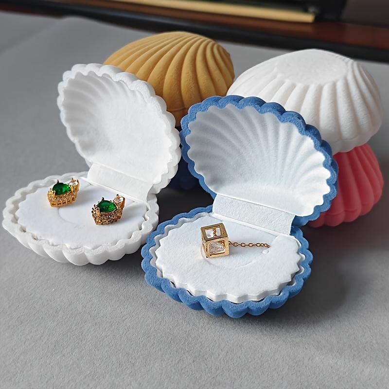 12pcs Shell Velvet Jewelry Gift Boxes Packaging Box Multi-Colors Necklace and Earring Jewelrys Pendant Organizer Display Cases