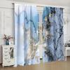 2pcs Marble Textured Digital Printed Curtain Rod Pocket Living Room and Office Furniture Decor Home Decor Semi Blackout Cortinas