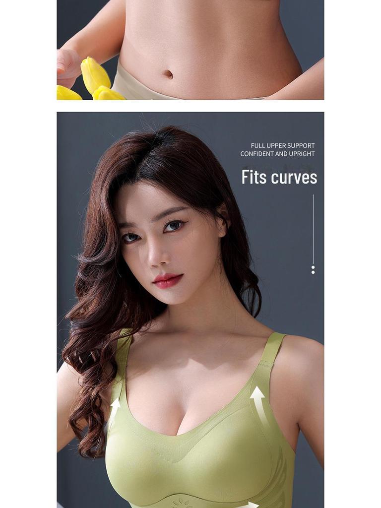 3D Support Seamless Bra for Small Breasts: Enhanced Lift with Jelly Strips & Thickened One-Piece Cup