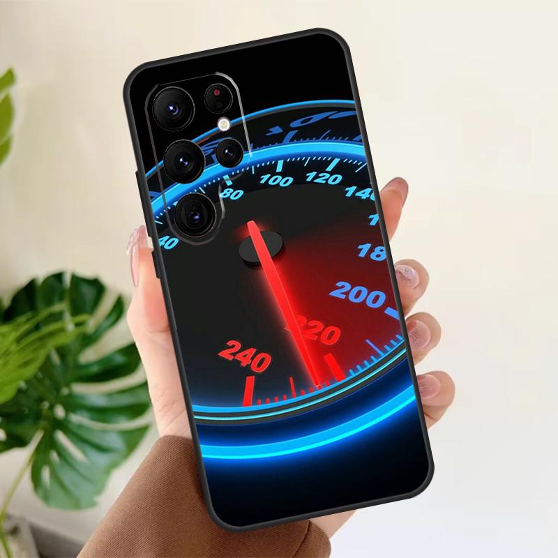 Cool Retro Speedometer Soft Case For Samsung Galaxy S21 S22 S23 S24 S25 Ultra S9 S10 Plus S20 FE S24 FE Phone Cover