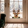 Holiday Window Clings Christmas Static Clings, Peeking Santa Reindeer Stickers, Reusable Winter Art No?Glue Cartoon Decals for Indoor?Outdoor
