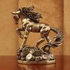 1Pc Chasing Wind Horse Figurines Brass Solid Desktop Decoration Handicrafts Antique Zodiac Animal Miniatures Ornament