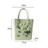 Beach Hole Bag Portable Fashion Open Tote for Shopping Boat Tours Dating Light Blue