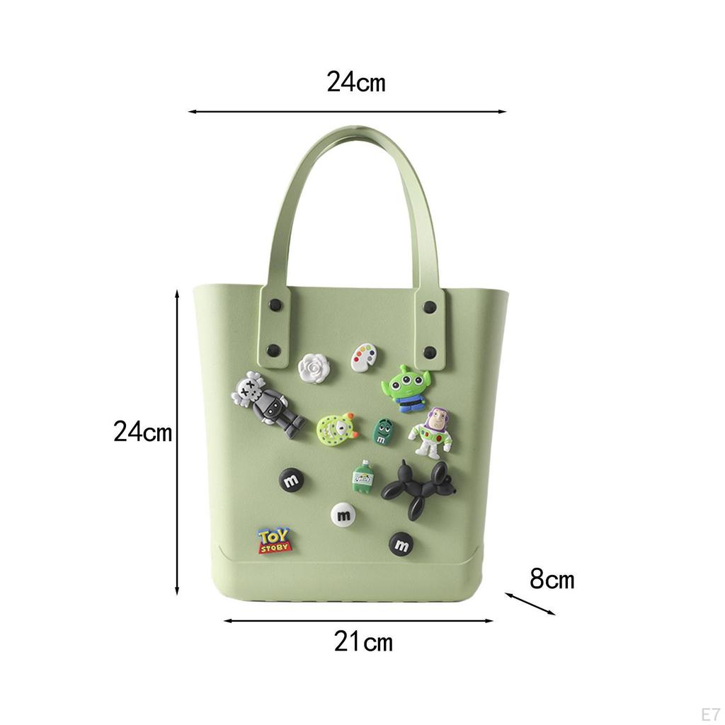 Beach Hole Bag Portable Fashion Open Tote for Shopping Boat Tours Dating Light Blue