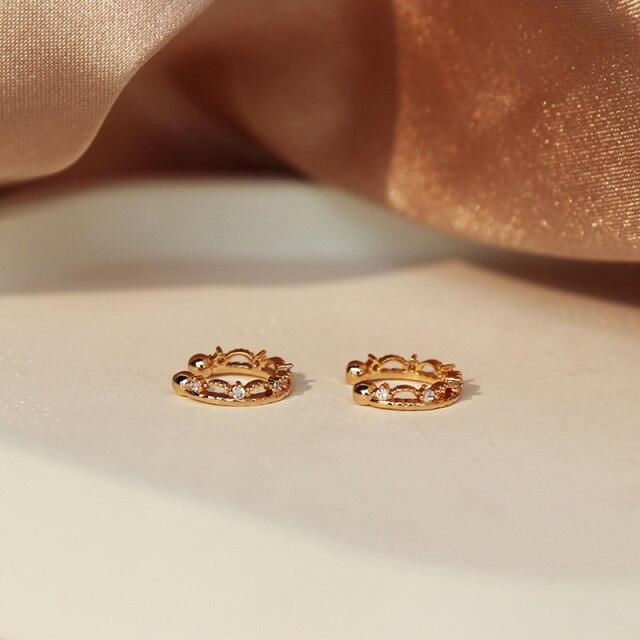 

925 пробы стерлингового серебра европейский стиль открытый темно-зеленый циркон золото серьги клипса для женщин уличная фотография ювелирные изделия