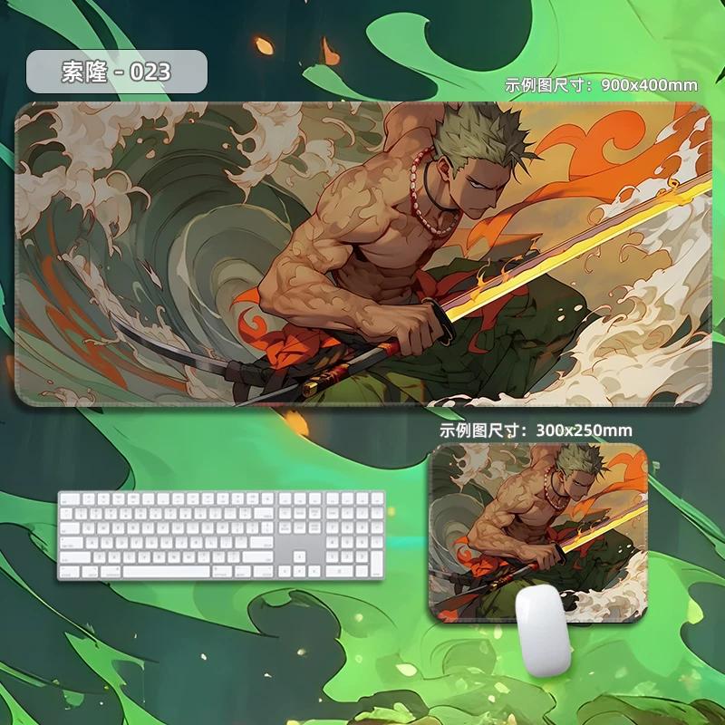 High Quality Roronoa Zoro ONE PIECE Leather Mouse Pad Oversized Small Cartoon Office Game E-sports Computer Keyboard Pad Table Mat Animation Periphery