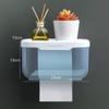 Drill-Free Waterproof Toilet Paper Holder with Storage Shelf
