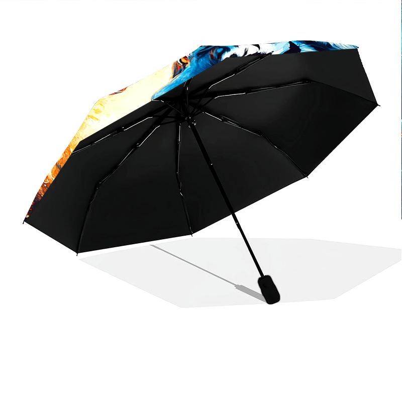 1 PC Automatic Folding Umbrella - Yin Yang Tigers Pattern, Portable & Foldable Design with 8 Ribs, Christmas Birthday Gifts