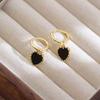 2025 Black Heart Temperament Dangle Earrings: Elegant, Unique, High-End Women's Hoops