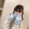 Children's Gloves Cartoon Cute Autumn and Winter Halter Neck Knitted Baby Gloves Cold Proof and Warm Plus Velvet Thickened Gloves