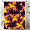 Vibrant Floral Shower Curtain Purple Orange Yellow Printed Waterproof Fabric for Home Decor Bathroom Accessories Set 71X84 Inche