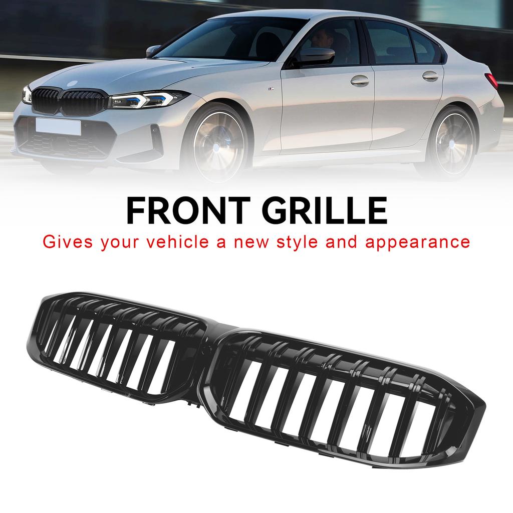 Gloss Black Front Kidney Grille Grill Fit BMW G20 320i 330i M340i 2023-2024