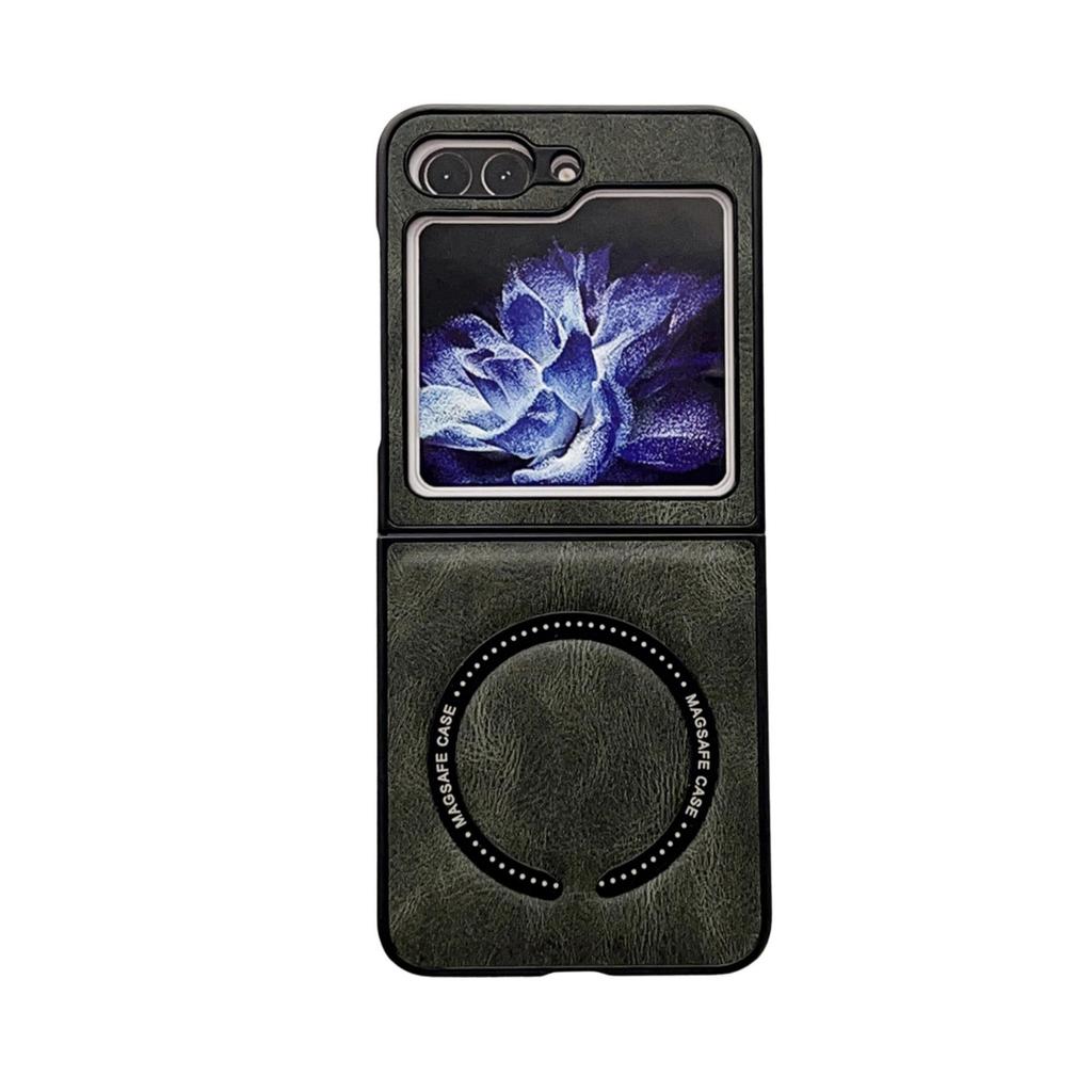 Samsung Z Flip7 Retro Crazy Horse Magnetic Anti-Fall Case for Flip6/5