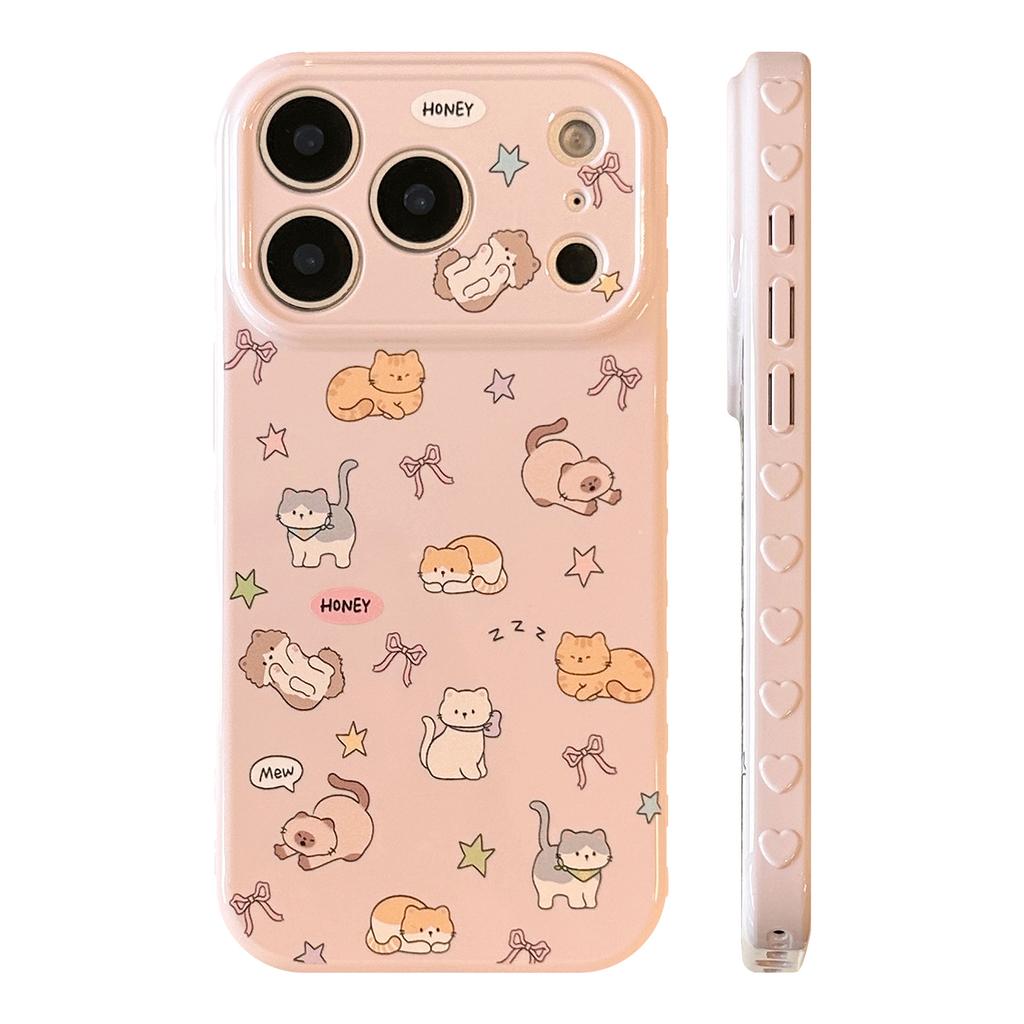Suitable for Apple 17promax Mobile Phone Case Iphone16 Cute Cat 15 Anti-fall 13 Soft 12 Korean Style High Quality