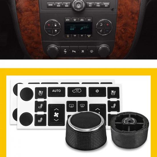 AC Control Knob Decal /Button Replacement Re2pcs Fit Cadillac Escalade Stickers