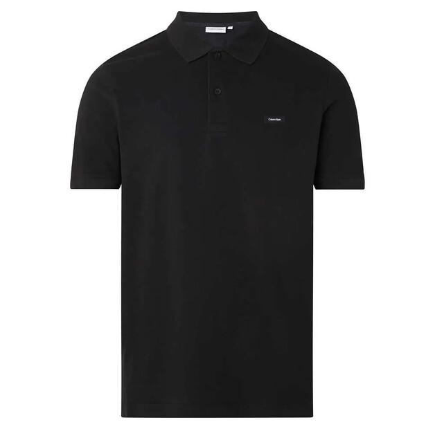 Calvin Klein Stretch Pique Slim Button Short Sleeve Polo