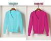 Korean V-Neck Knitted Cardigan: Women's Long Sleeve, Versatile Spring & Autumn Top.