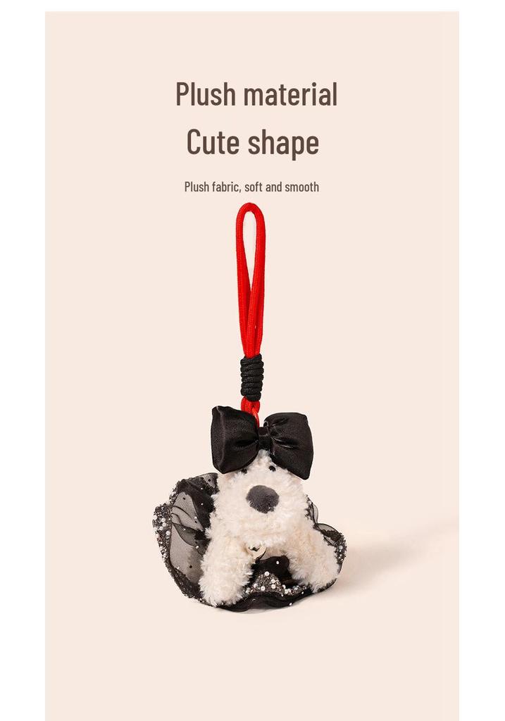 Cute West Highland Terrier Puppy Plush Keychain Bag Charm Gift for Girls