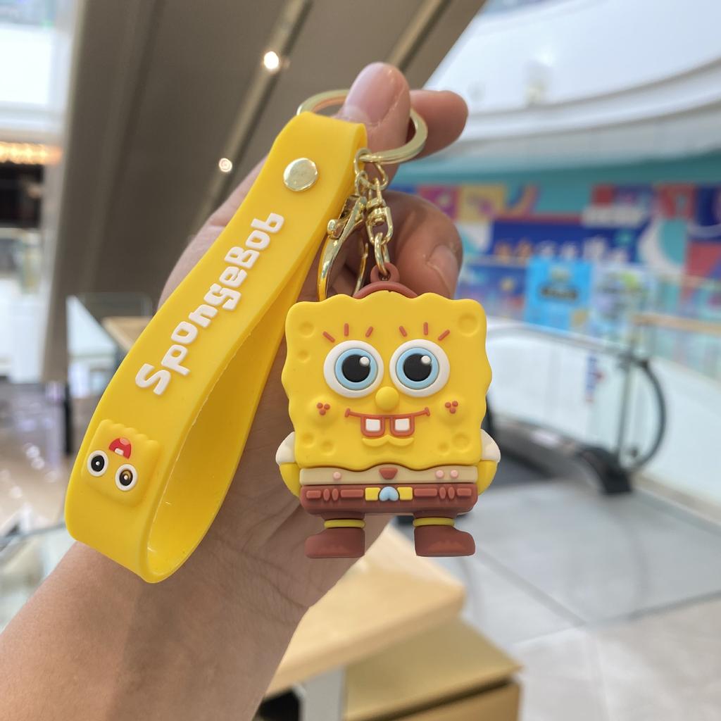 Anime Spongebob Squarepants Keychain Patrick Star Kawaii PVC Toys Keychain Backpack Charm Birthday Gift For Kid