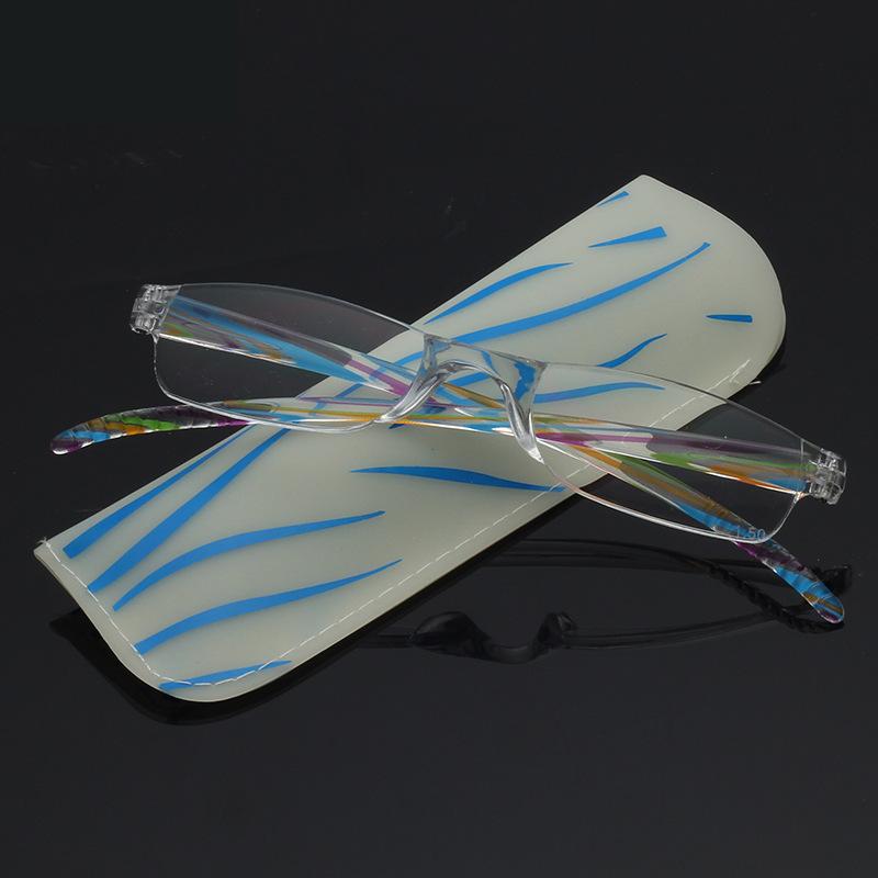 +1.0 ~ +4.0 Portable Far Sighted Glasses Unisex Ultralight Reading Glasses Frameless Resin Half Frame Reading Glasses