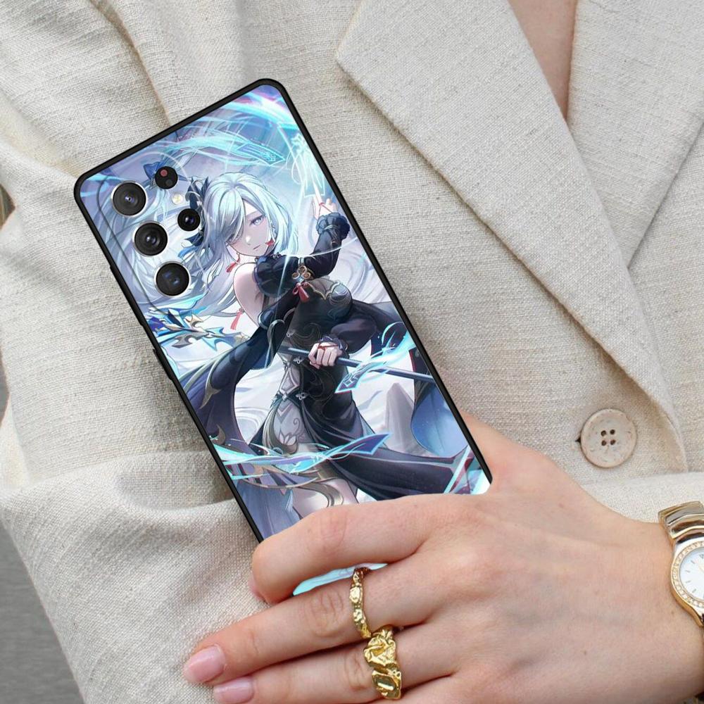 Genshin Impact Shenhe Cell Phone Case for Samsung Galaxy S26 Ultra S25 S24 S23 S22 S21 S20 Note10 Cover