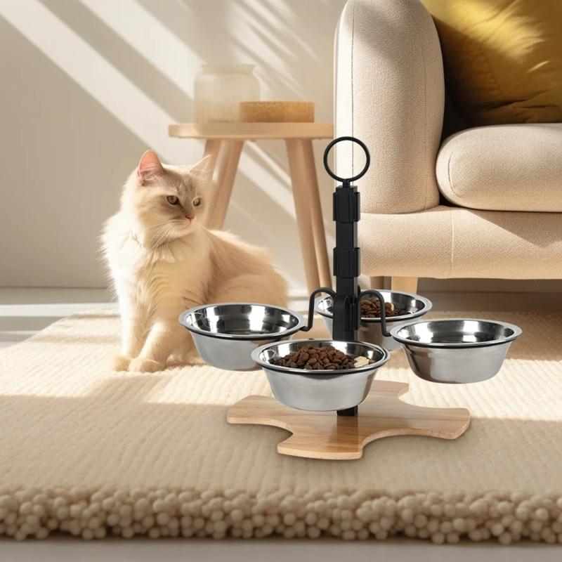Elevated Pet Feeding Station Splash Proof For Comfortable Dog Dining Feeding Bowl Adjustable Heights