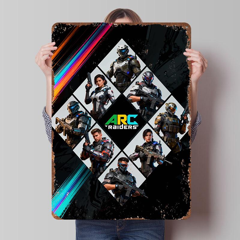 

ARC Raiders Game Characters Printed Poster Customized Wall Art Retro Vintage Metal Tin Signs for Gaming Room Decoration At Home 7.9x11.8In(20x30cm)