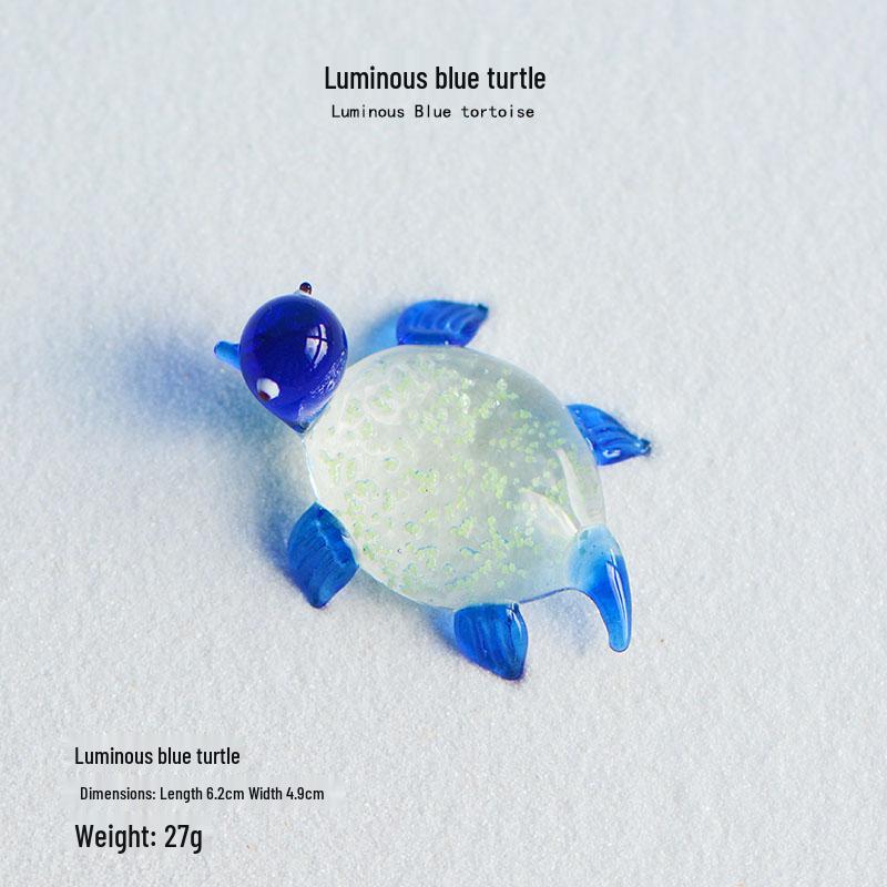Handcrafted Glass Cartoon Animal Ornaments - Crab & Turtle Decor